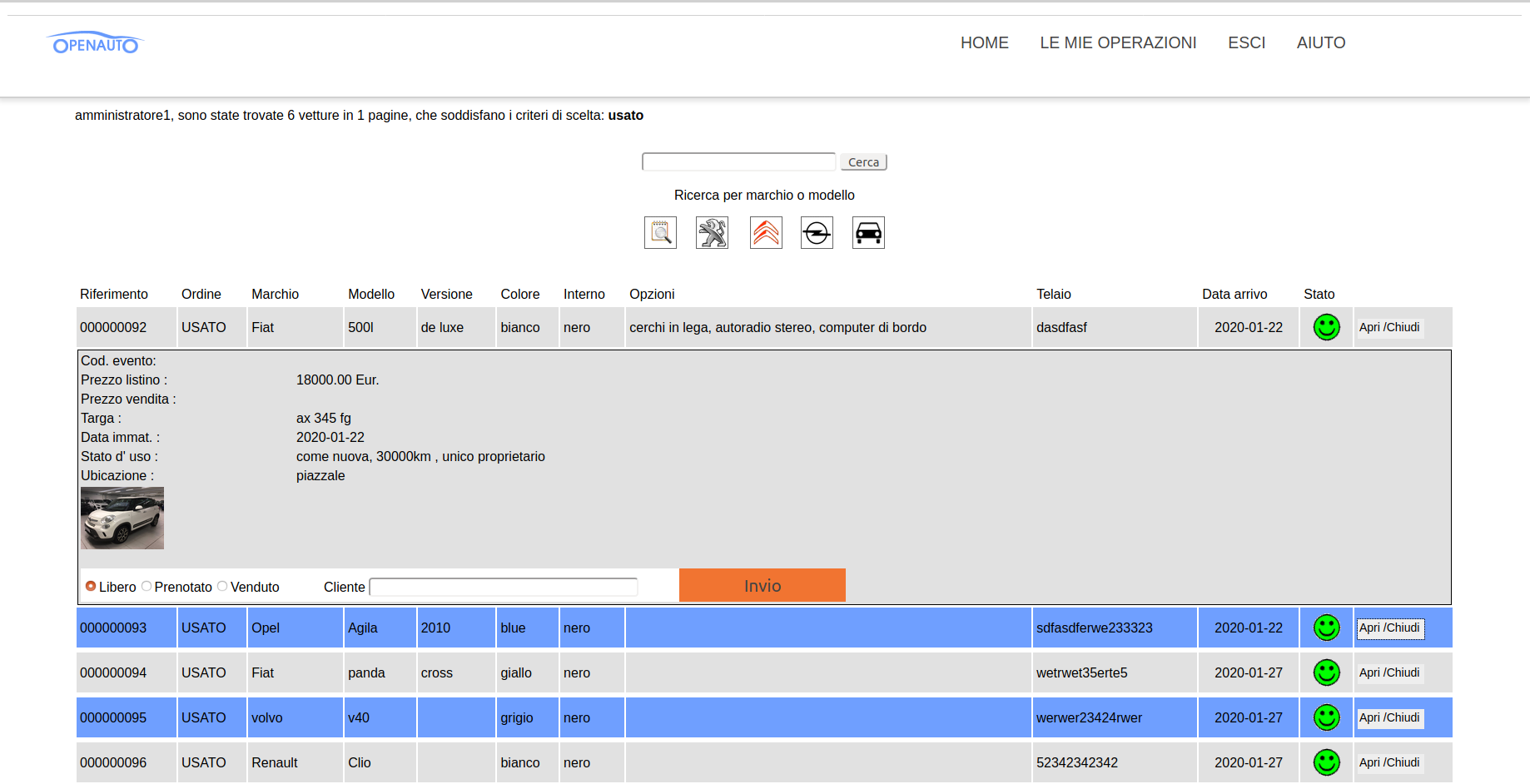 open auto cloud operatore