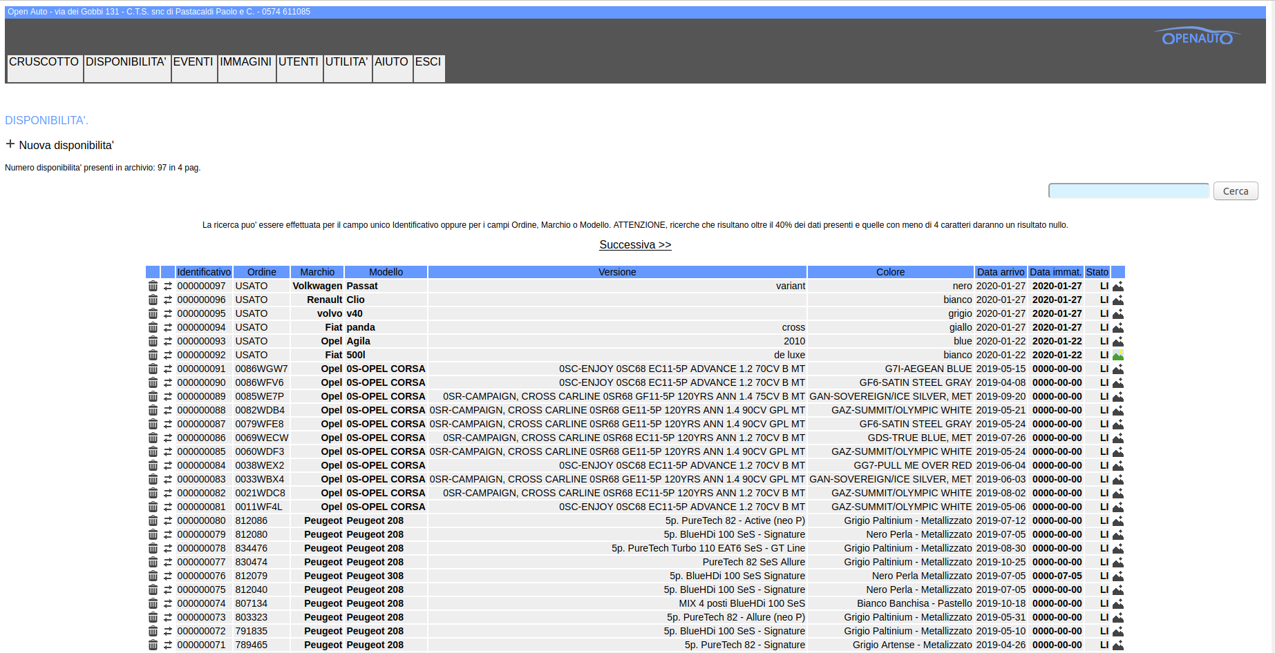 open auto cloud amministrazione